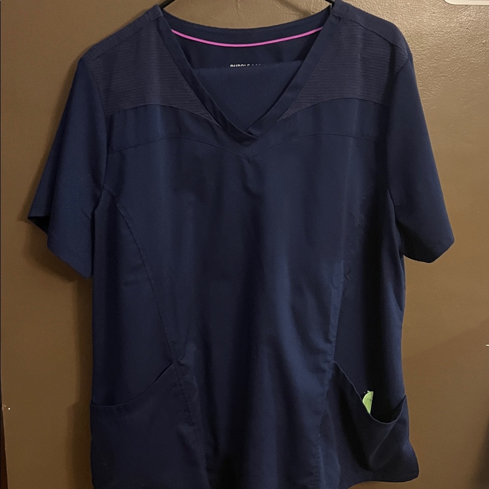 Healing Hands Navy Blue Scrub Top